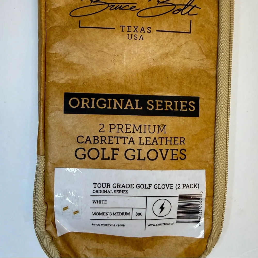 Bruce‎ Bolt Original Series Golf Gloves Women’s Medium White 2-Pack NWT